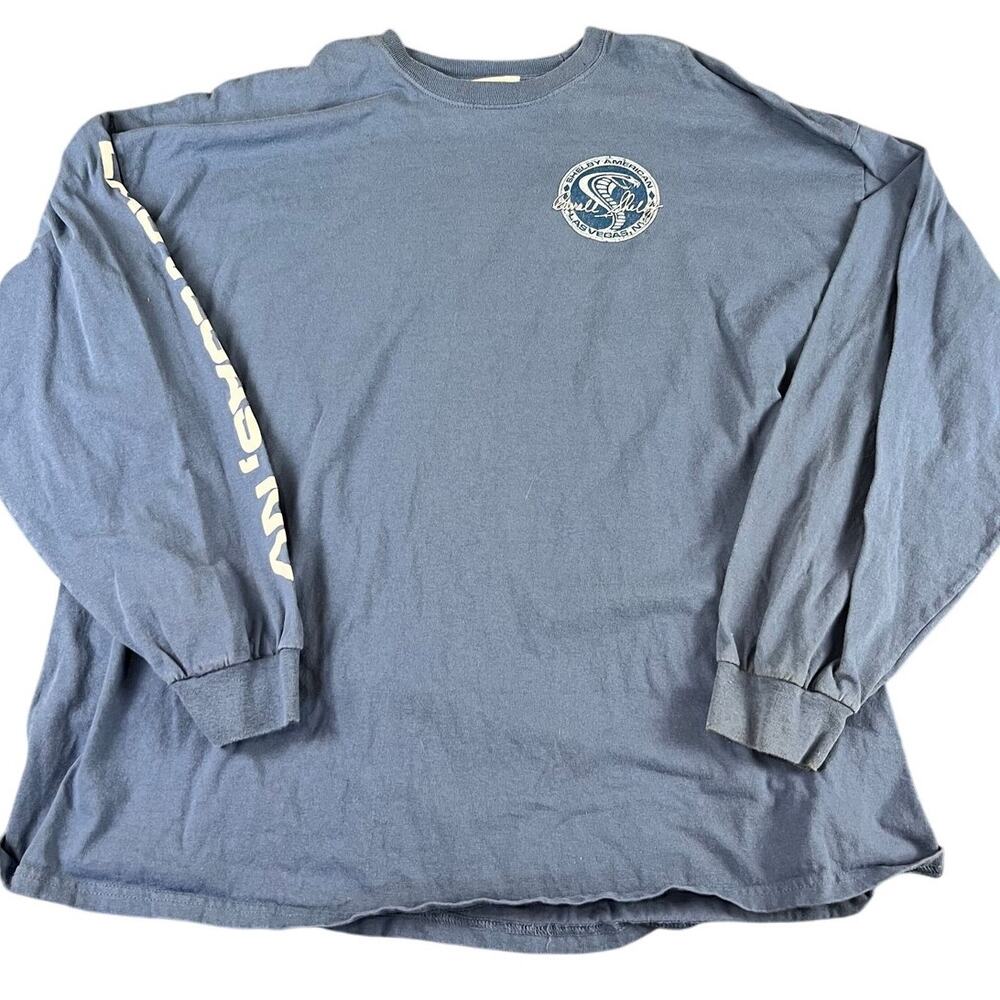 Men’s 3XL blue  Shelby American Long Sleeve Tee – Good Condition